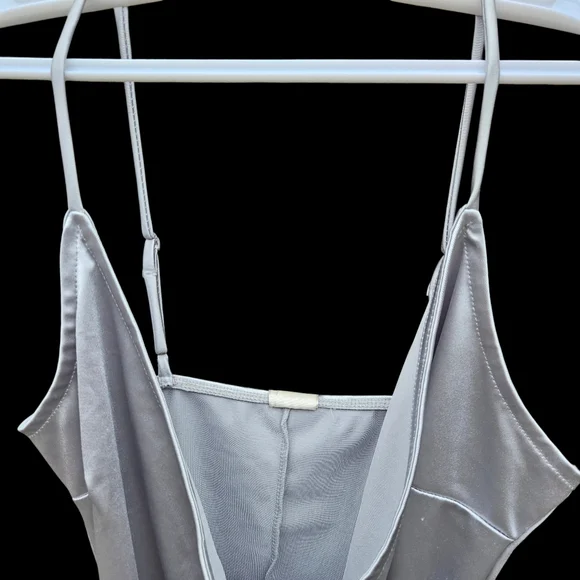 E.L.H STUDIO Elegant Silver Draped Dress Women Size S - Picture 8 of 15